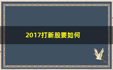 “2017打新股要如何操作